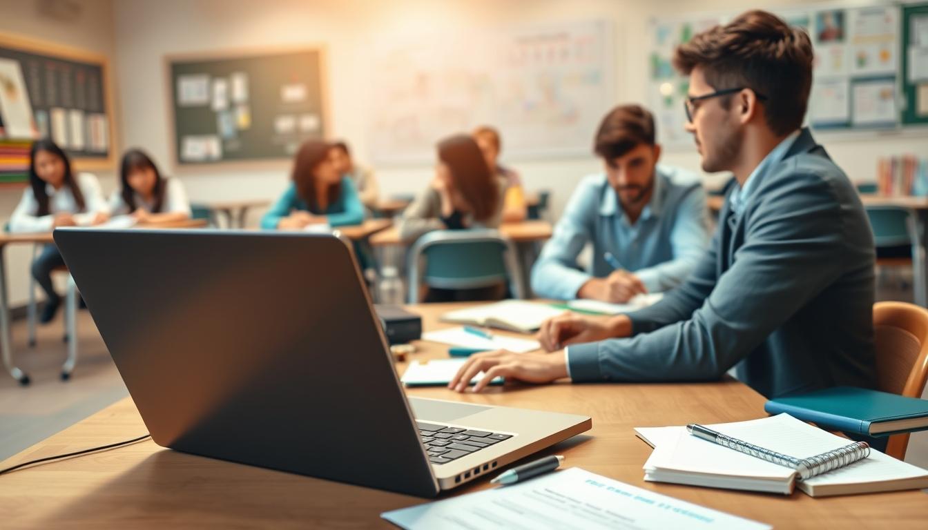 Student using learning strategies while studying