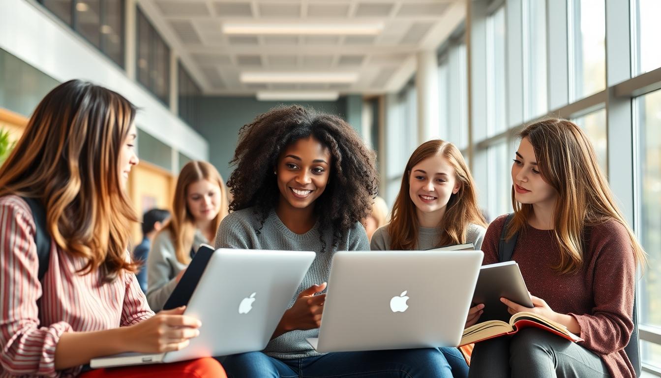 Student using online courses for flexible education